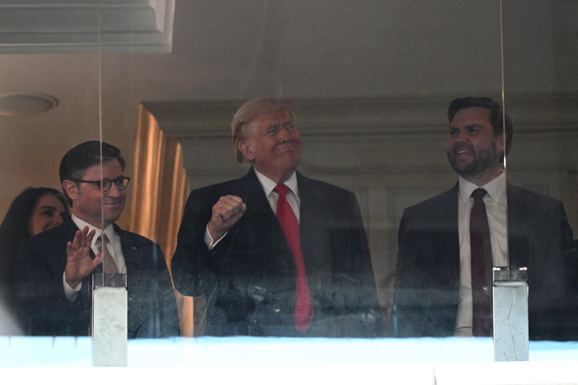 House Speaker Mike Johnson, R-La., President-elect Donald Trump and Vice President-elect JD Vance