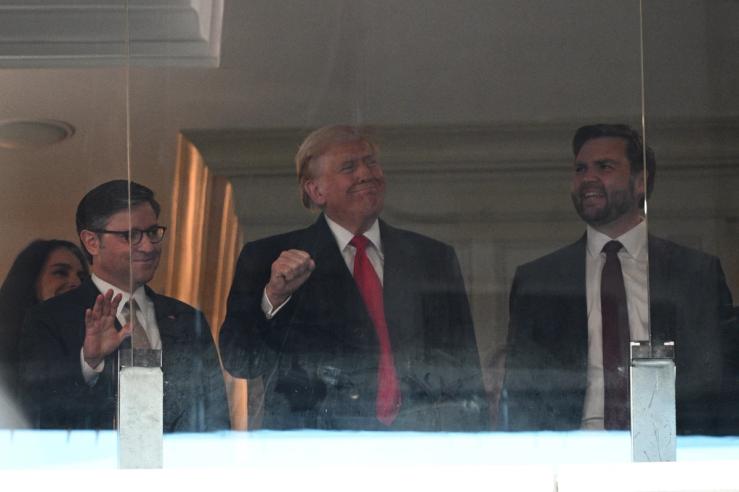 House Speaker Mike Johnson, R-La., President-elect Donald Trump and Vice President-elect JD Vance