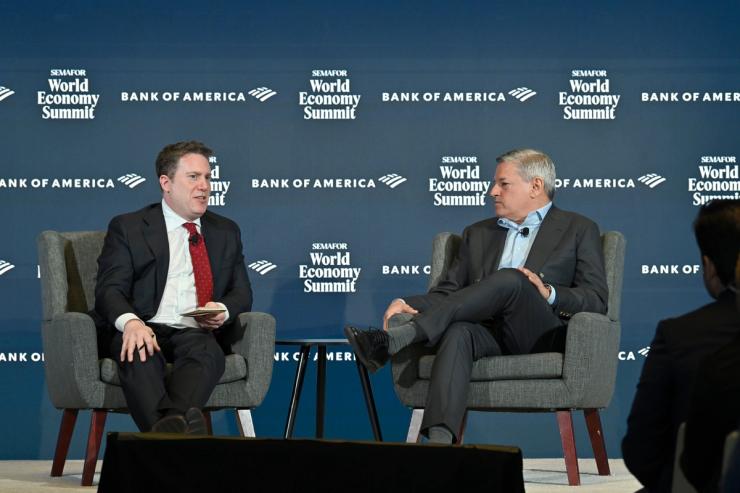 Ted Sarandos on stage.