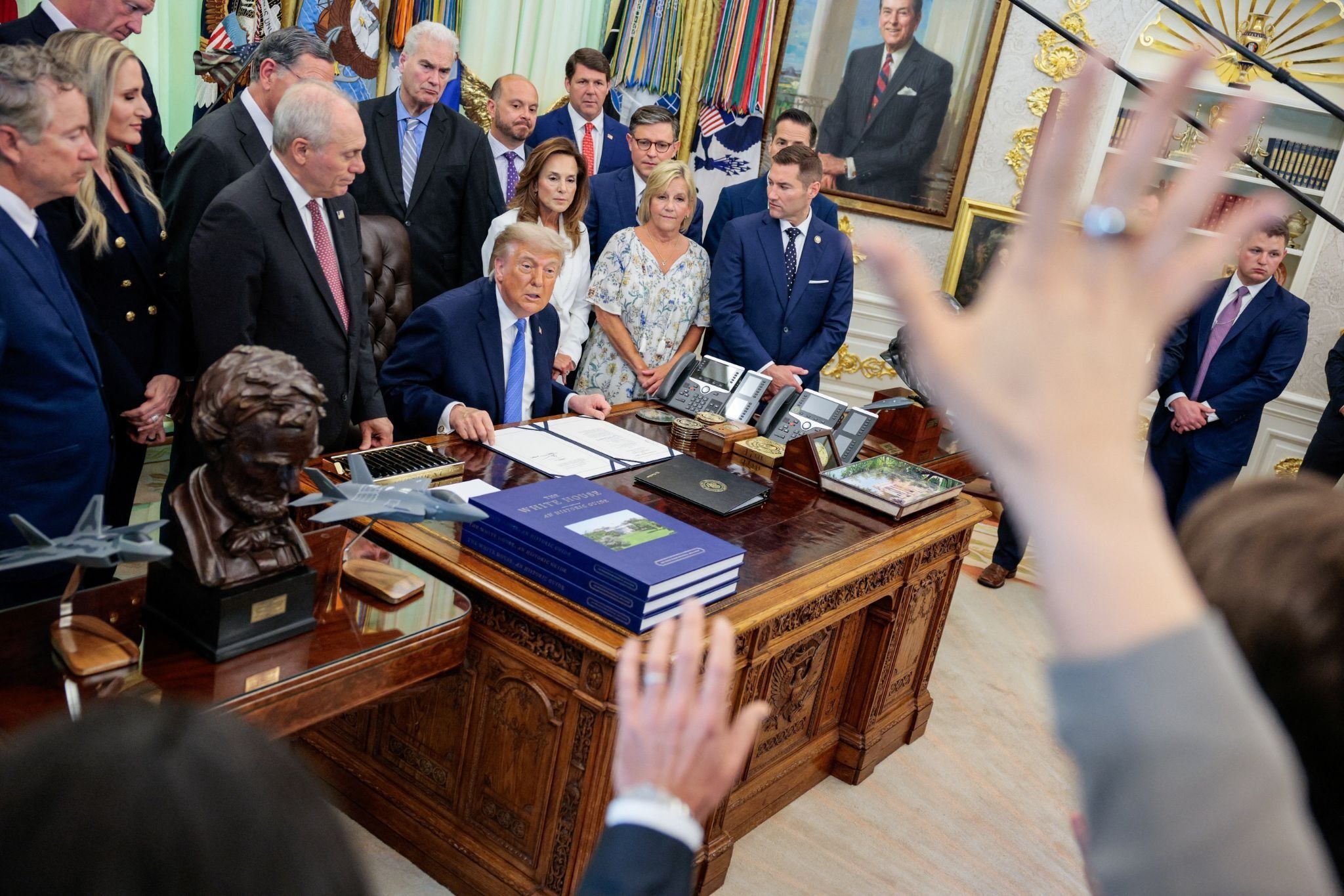 US President Donald Trump in the Oval Office