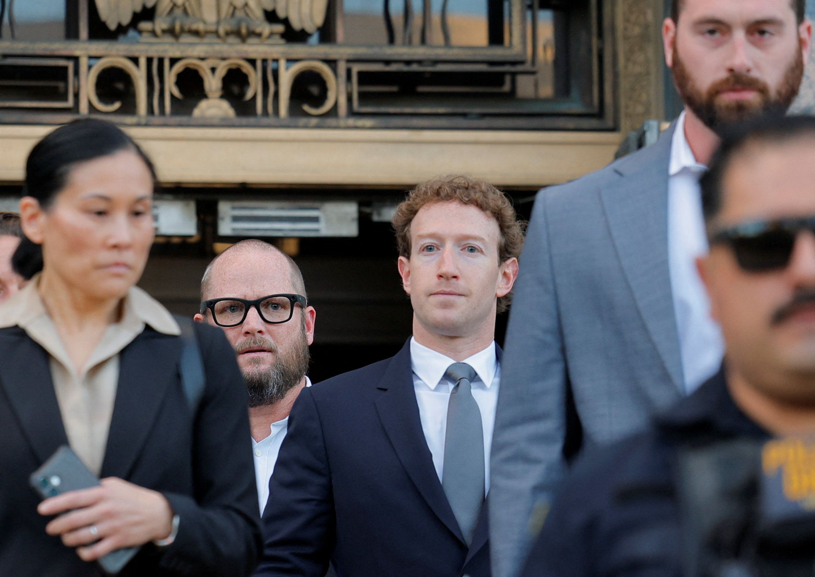 Meta CEO Mark Zuckerberg exits the court house