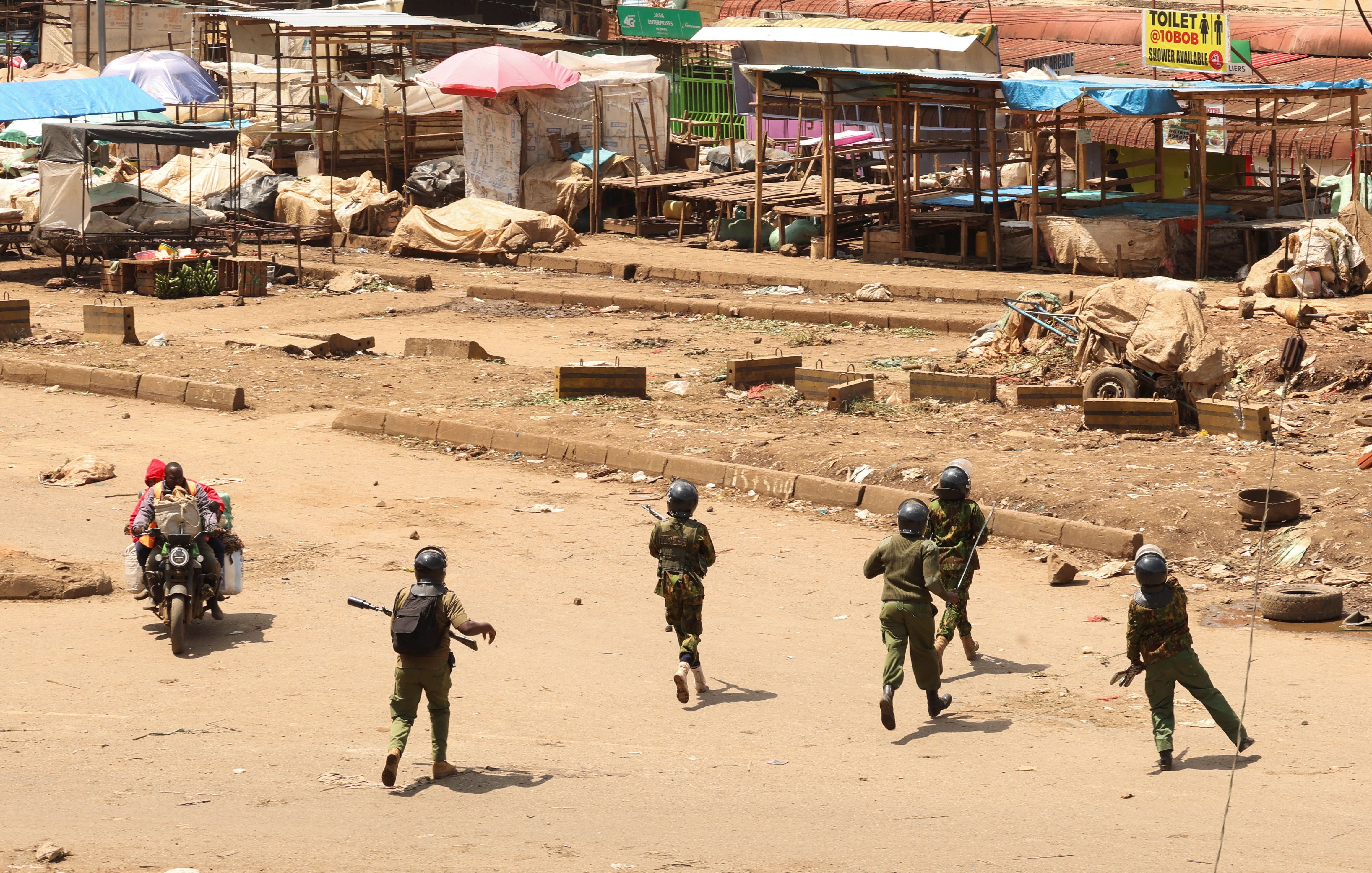 Riot police in Kenya. 