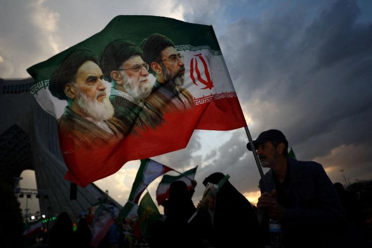 A pro-regime protest in Tehran.