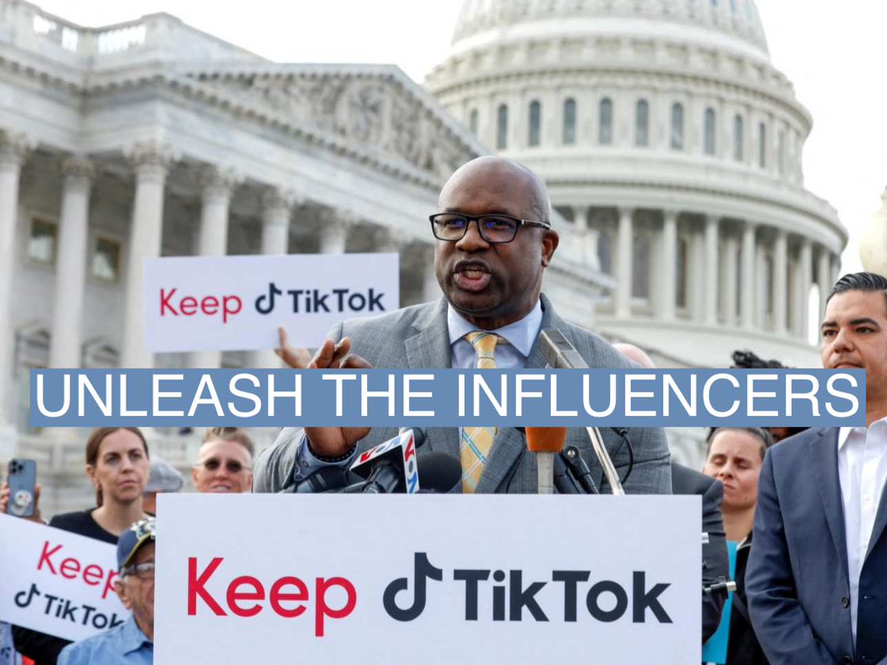 U.S. Representative Jamal Bowman (D-NY) joins TikTok creators at a news conference to speak out against a possible ban of TikTok at the House Triangle at the United States Capitol in Washington.