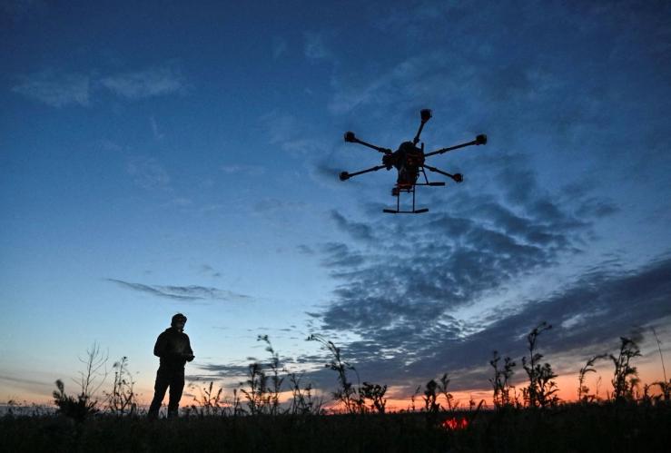 A drone operator in Ukraine.