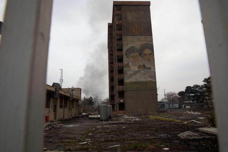 The aftermath of a strike in Iran.