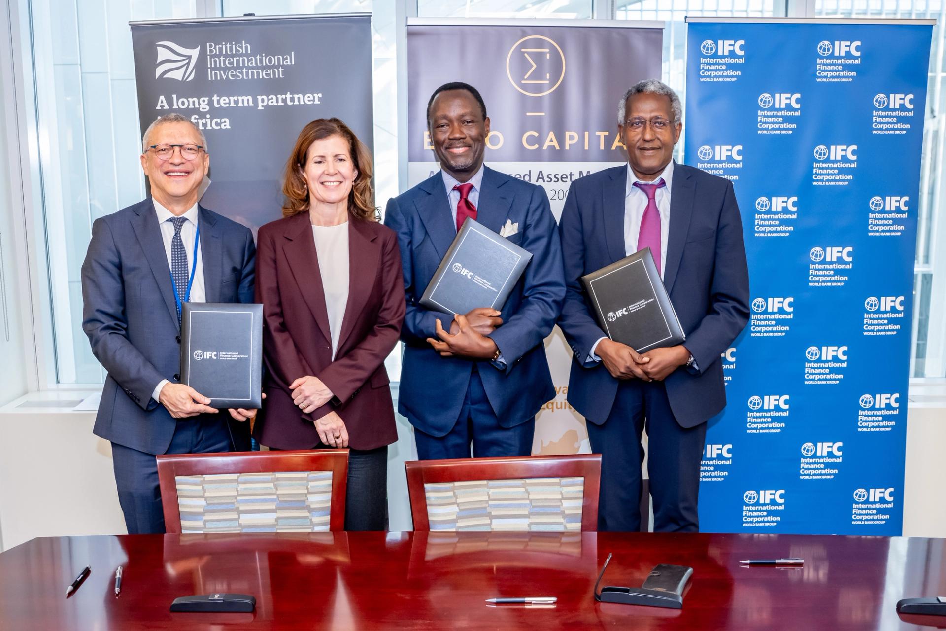 Alain Nkontchou, co-founder of Enko Capital (center right). 