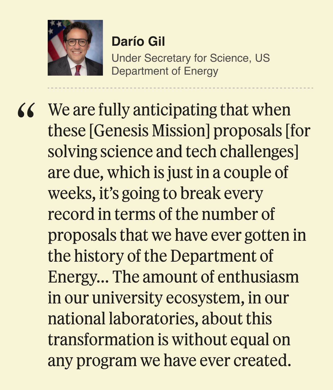 Dario Gil quote.