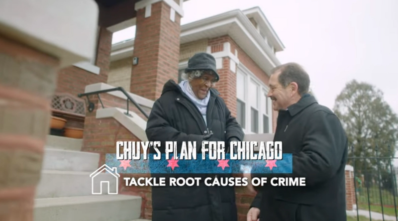 An ad for Jesus "Chuy" Garcia in the Chicago mayoral race.