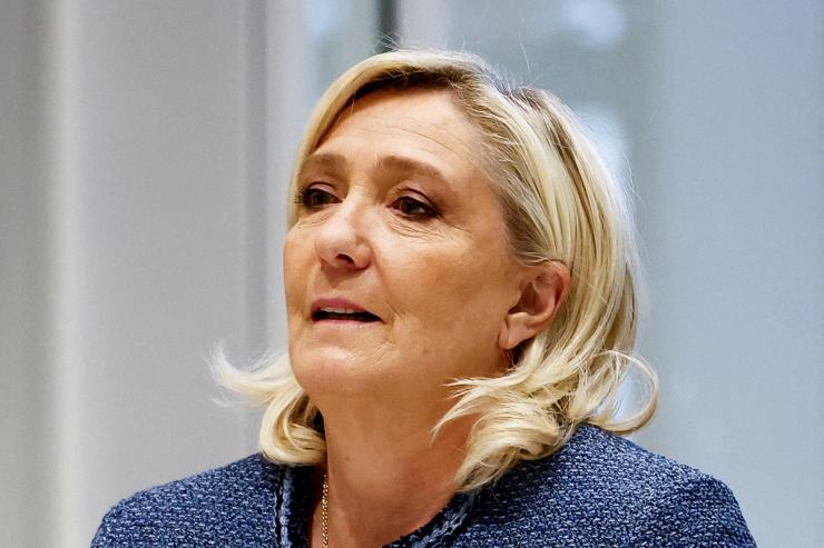 Marine Le Pen on the day of the verdict of her trial.