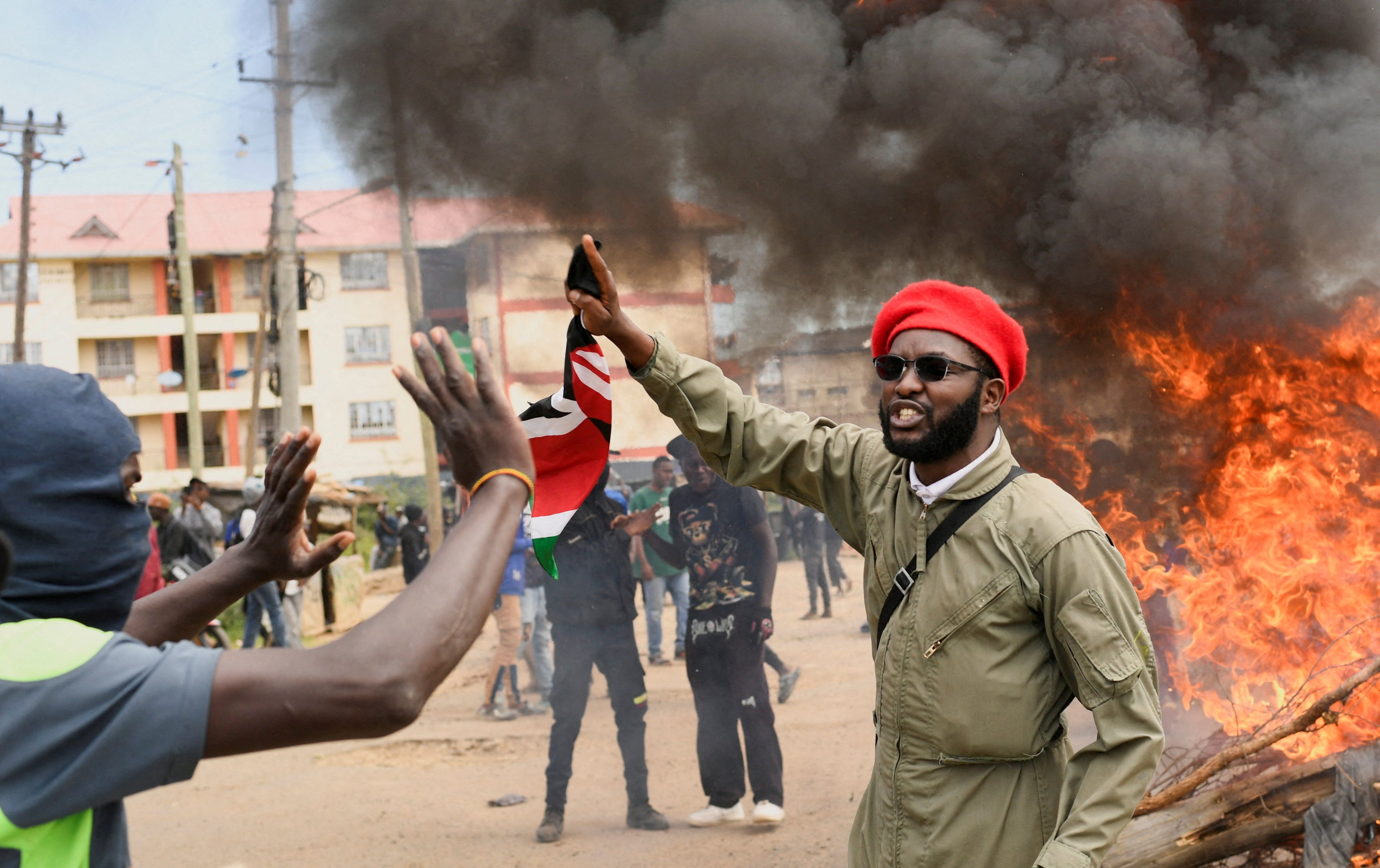 A demonstration against the US facility in Kenya. 