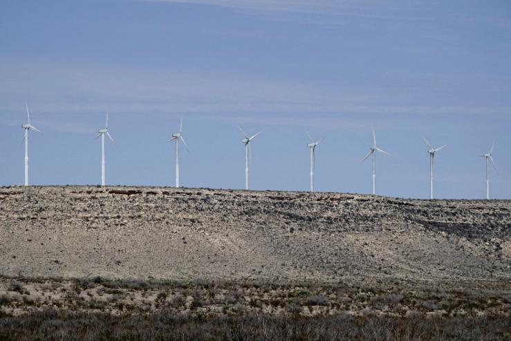 A general view of Vestas V-47 660 kilowatt wind turbines, part of the Indian Mesa Wind Farm owned by NextEra Energy Resources