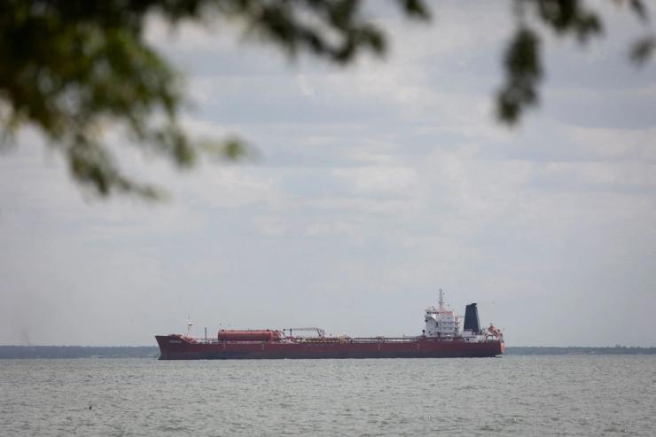 Oil tanker Bronco sits anchored in Venezuela’s Lake Maracaibo.