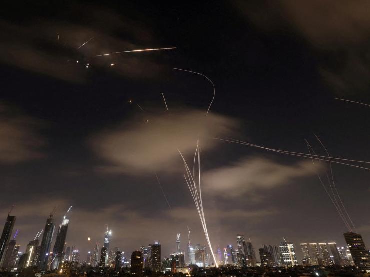 Iranian missiles are intercepted above Tel Aviv