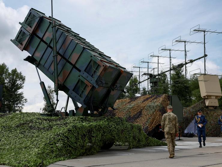 A Patriot missile defense system in Ukraine
