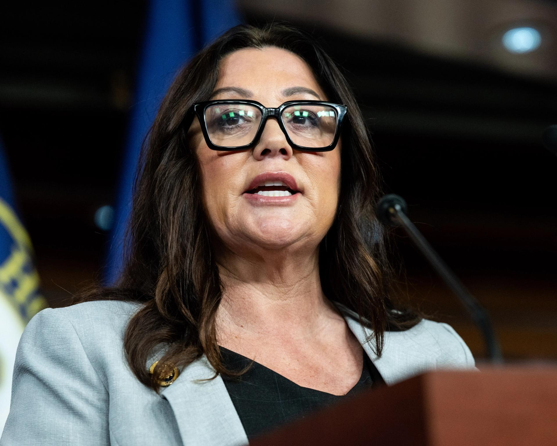 U.S. Representative Lori Chavez-DeRemer (R-OR) speaking about the Defending Borders, Defending Democracies Act at the U.S. Capitol in 2024.