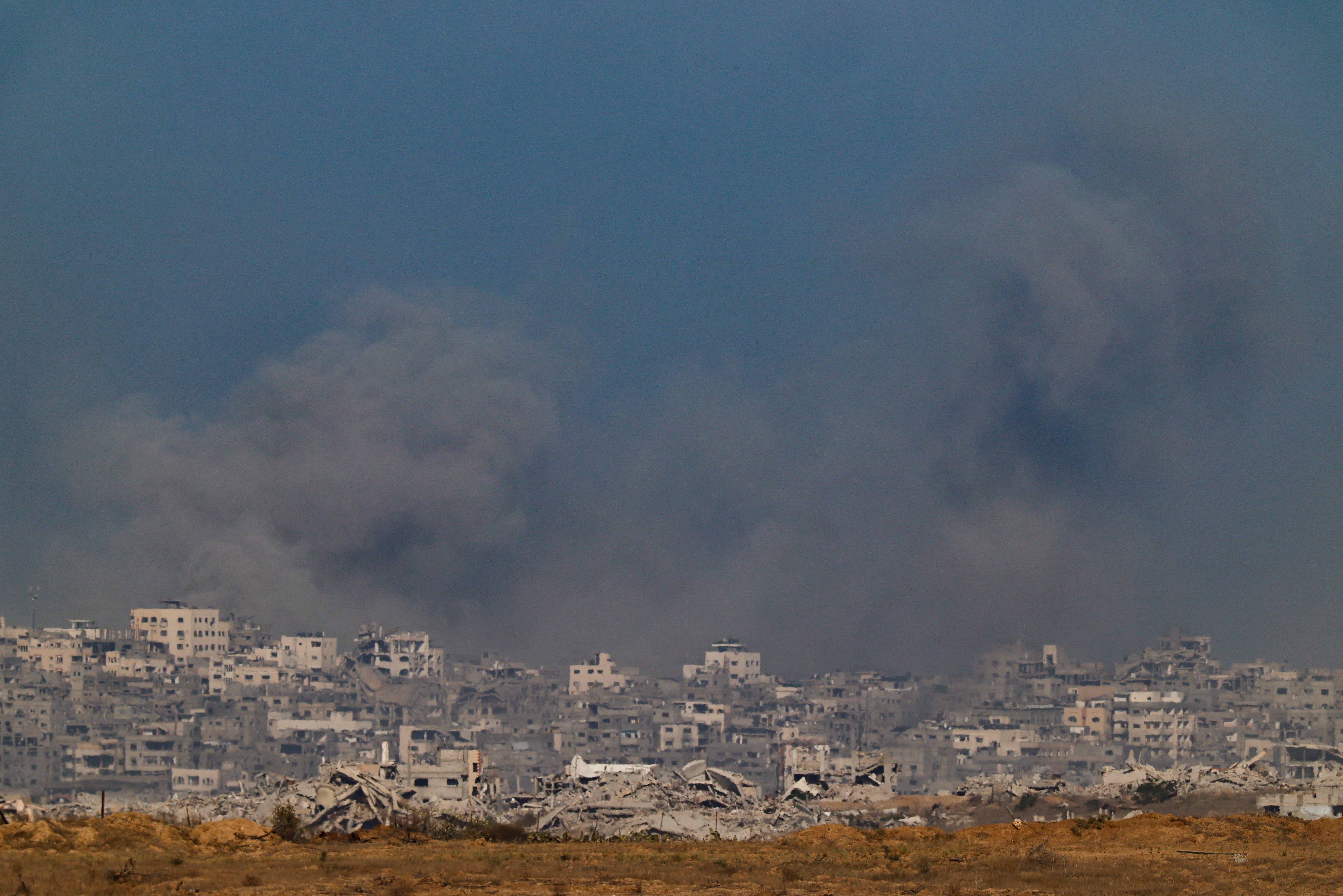Gaza seen from Israel. 