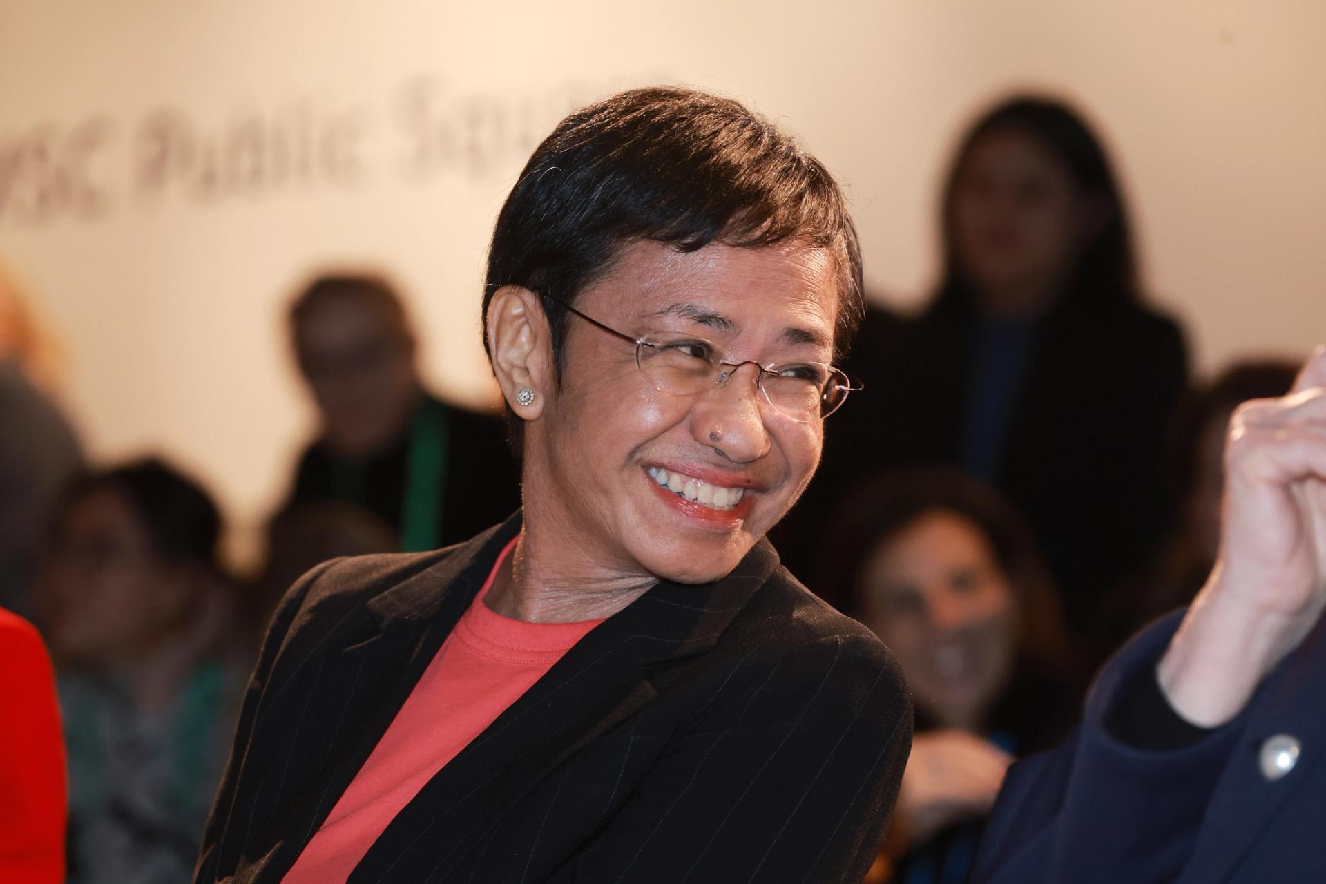 Nobel peace prize laureate and founder of Rappler Maria Ressa attends the night cap session "Rebels With a Cause: Voices of Civil Resistance" at the 2024 Munich Security Conference 