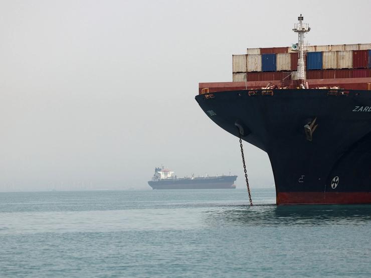 Cargo ships in Strait of Hormuz