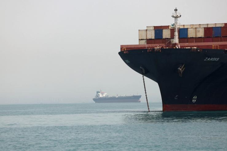 Cargo ships in Strait of Hormuz