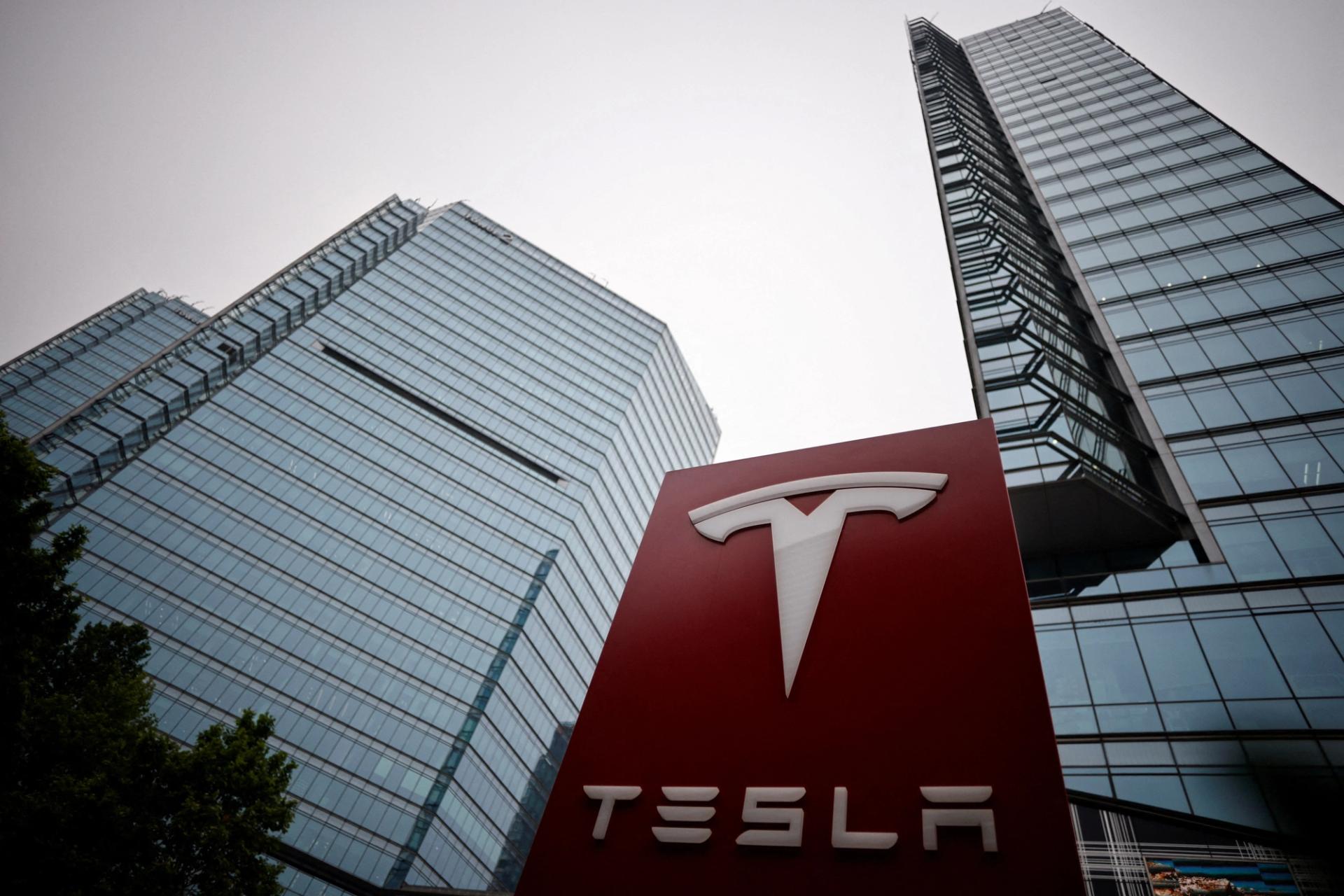 A Tesla showroom in Shanghai, China. 