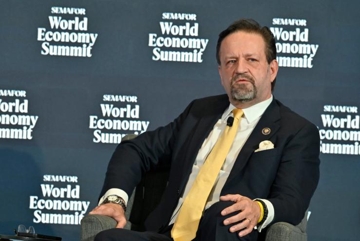 Dr. Sebastian Gorka speaking at Semafor’s World Economy Summit.