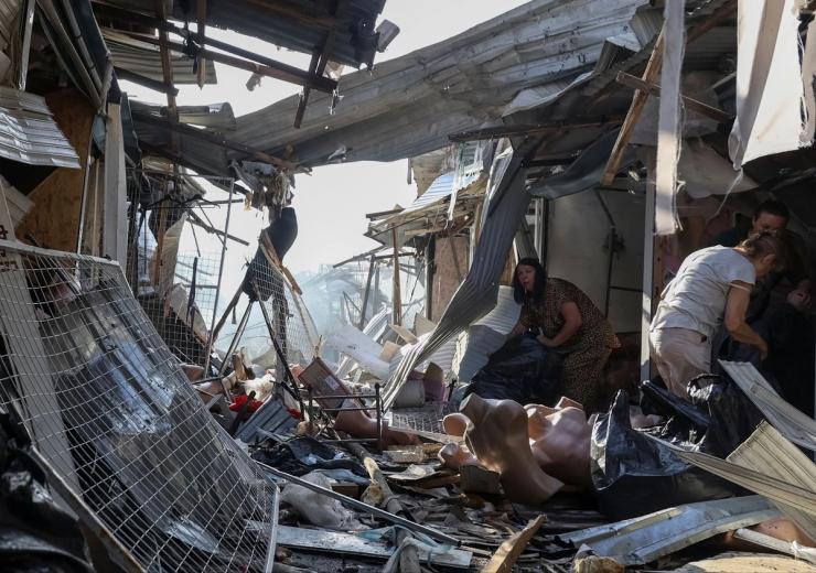 The aftermath of a strike on Odesa.