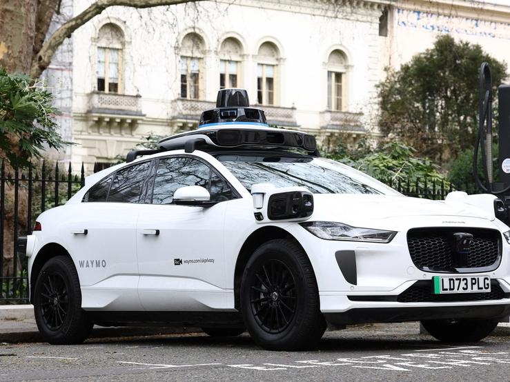 A Waymo robotaxi in London.