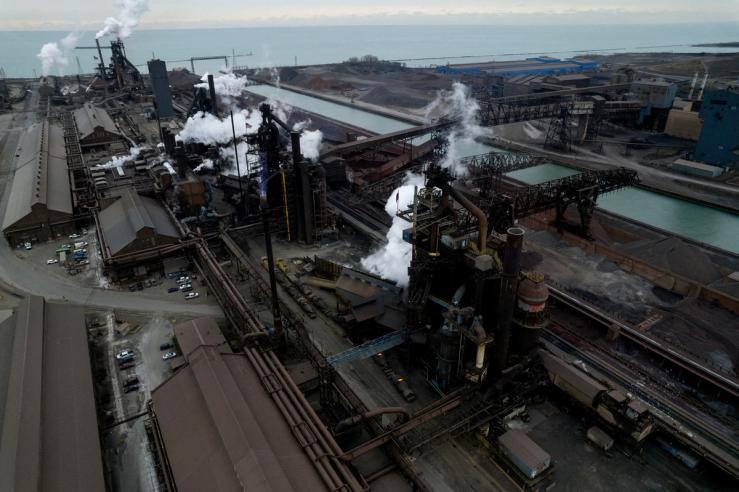 A drone view shows Gary Works, the largest integrated steel mill in the U.S., which is operated by U.S. Steel, in Gary, Indiana, U.S., December 12, 2024.