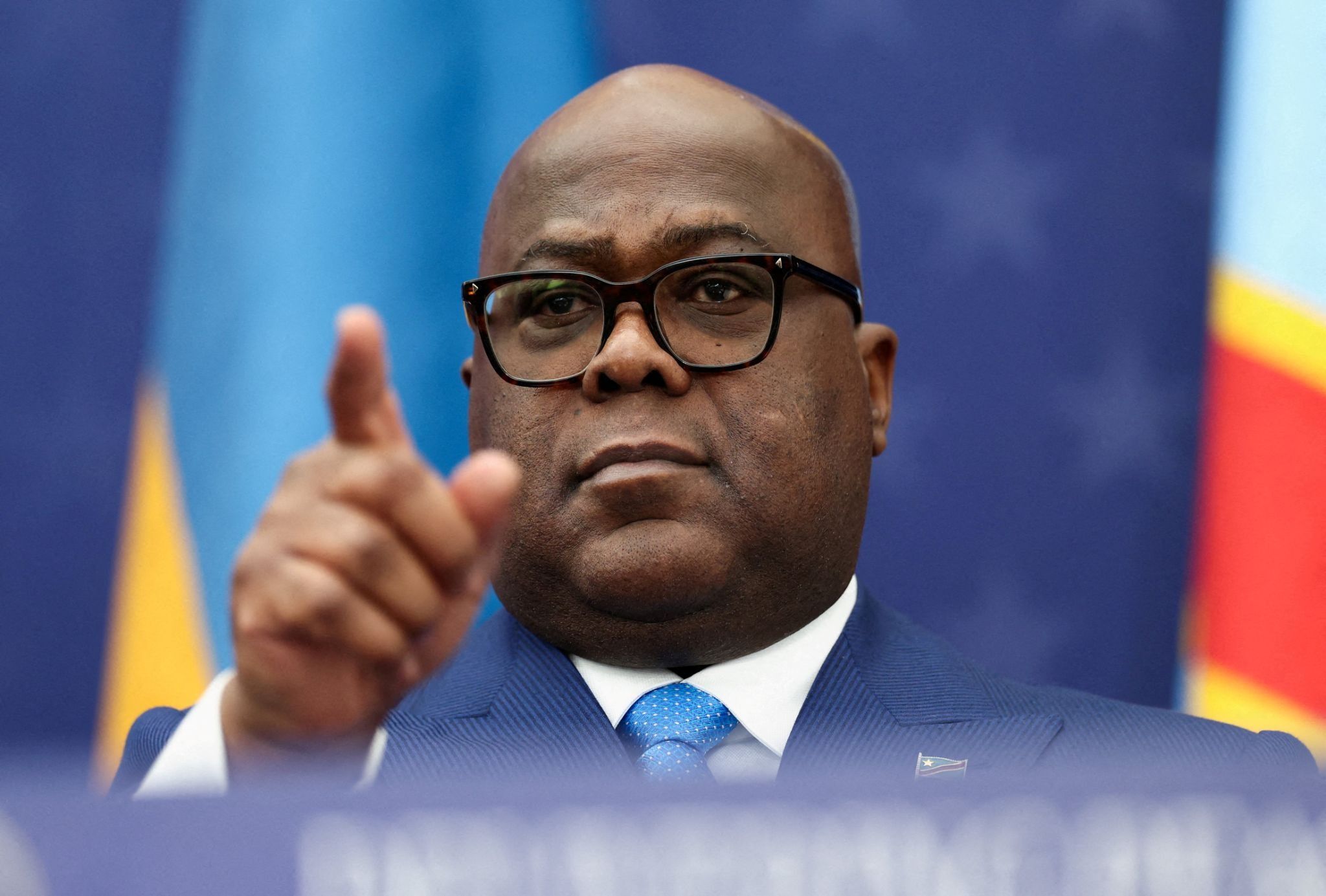 DR Congo President Félix Tshisekedi at the US Institute of Peace in Washington, DC on Dec. 4, 2025.