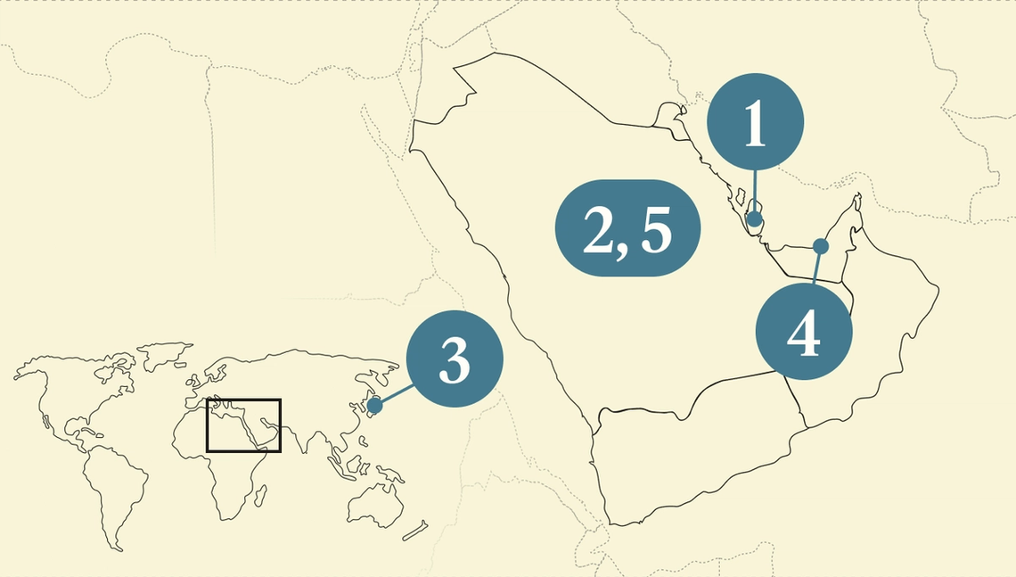 A map of the Gulf.
