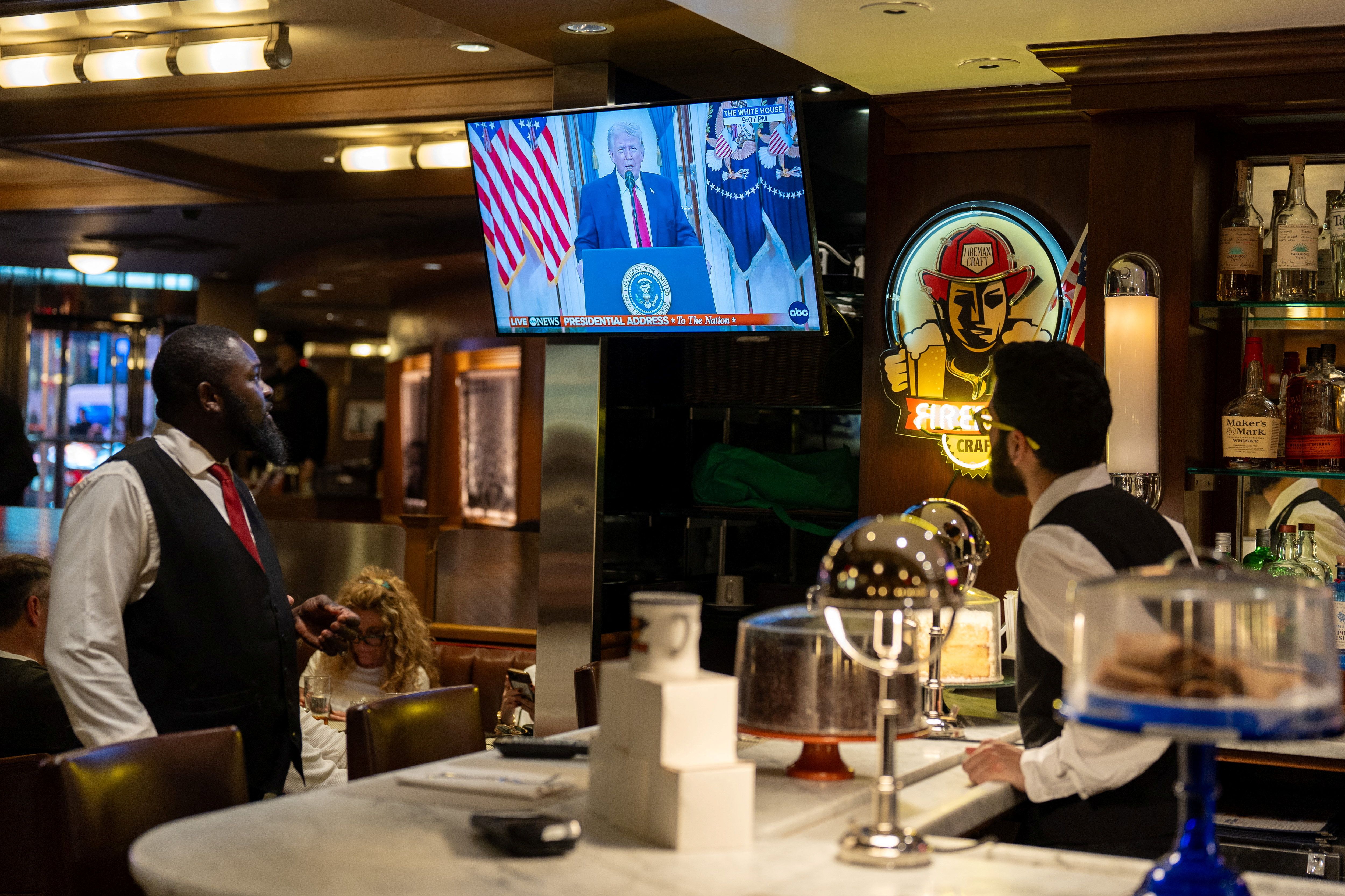 Trump giving his address. 