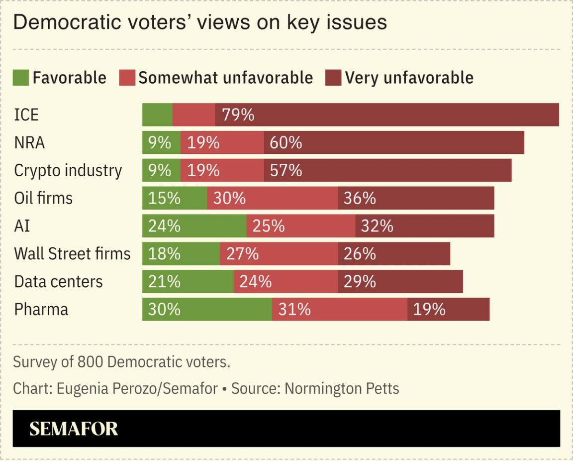 Polling of Democratic voters opinions on key issues