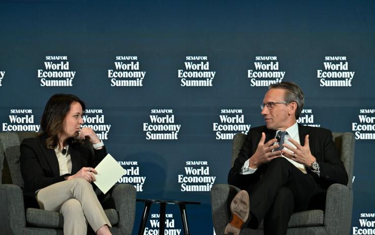 Liz Hoffman, Business and Finance editor, Semafor and Jörg Kukies, Federal Minister of Finance, Germany.