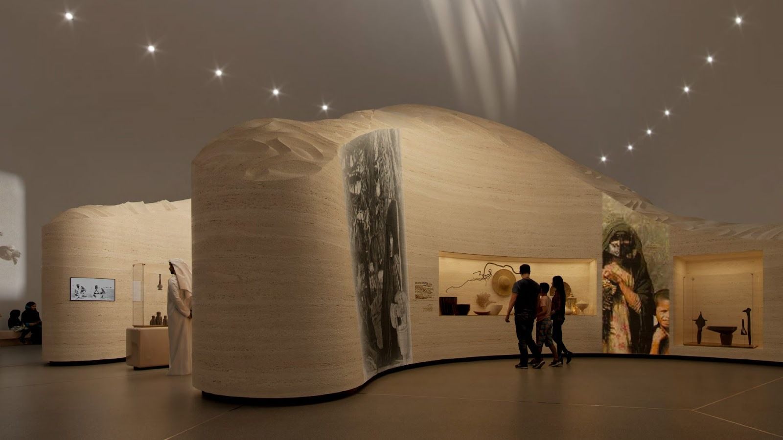 Photo of a gallery inside Zayed National Museum.