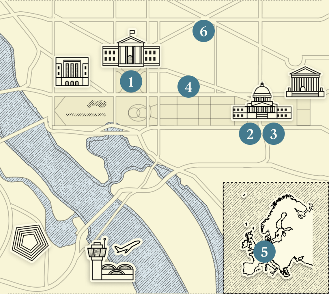 A numbered map of DC.