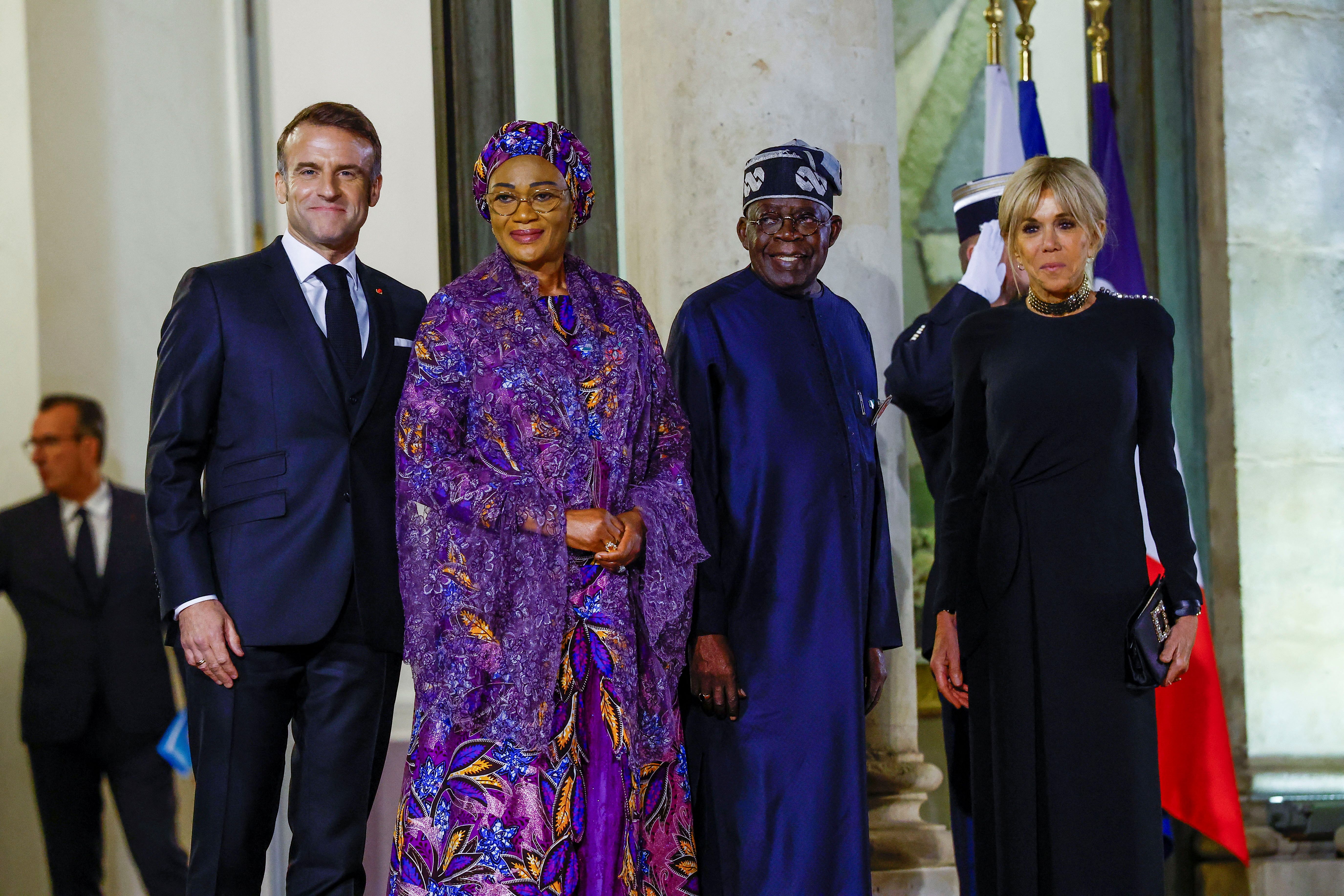 First Lady Remi Tinubu on a state visit with President Bola Tinubu to France.