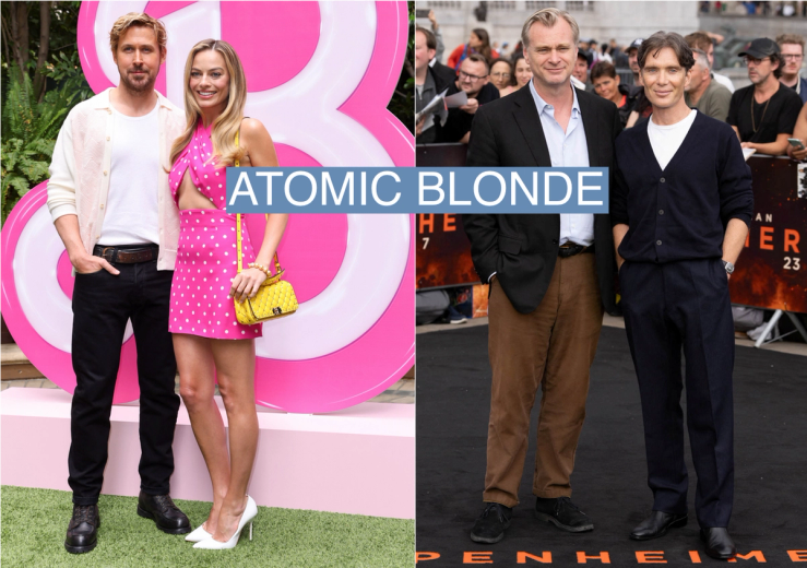 Ryan Gosling and Margot Robbie promoting Barbie, and Christopher Nolan and Cillian Murphy at the Oppenheimer premiere.