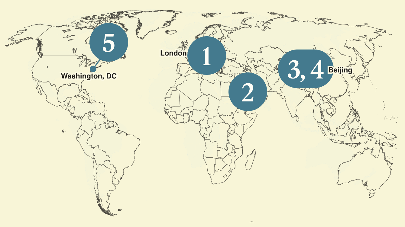 A map of the world.