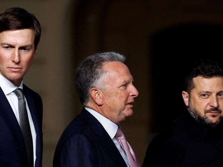 Ukraine’s President Volodymyr Zelenskiy, US Special Envoy Steve Witkoff and Jared Kushner