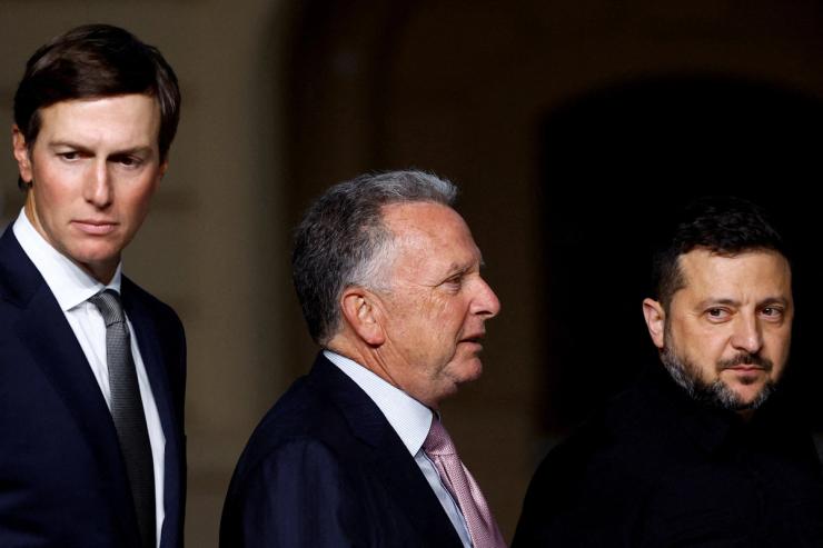Ukraine’s President Volodymyr Zelenskiy, US Special Envoy Steve Witkoff and Jared Kushner