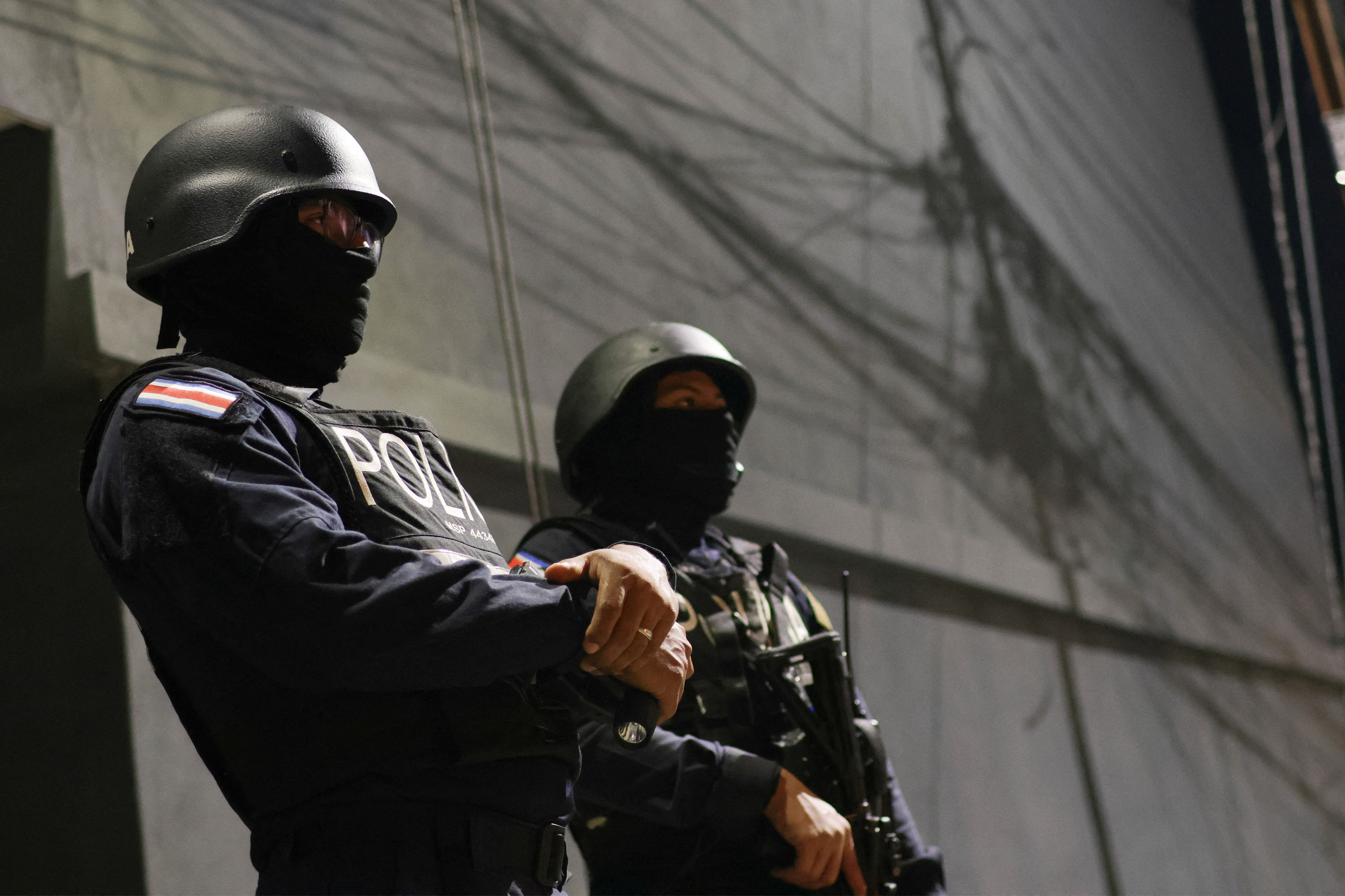 Police officers in San Jose, Costa Rica.