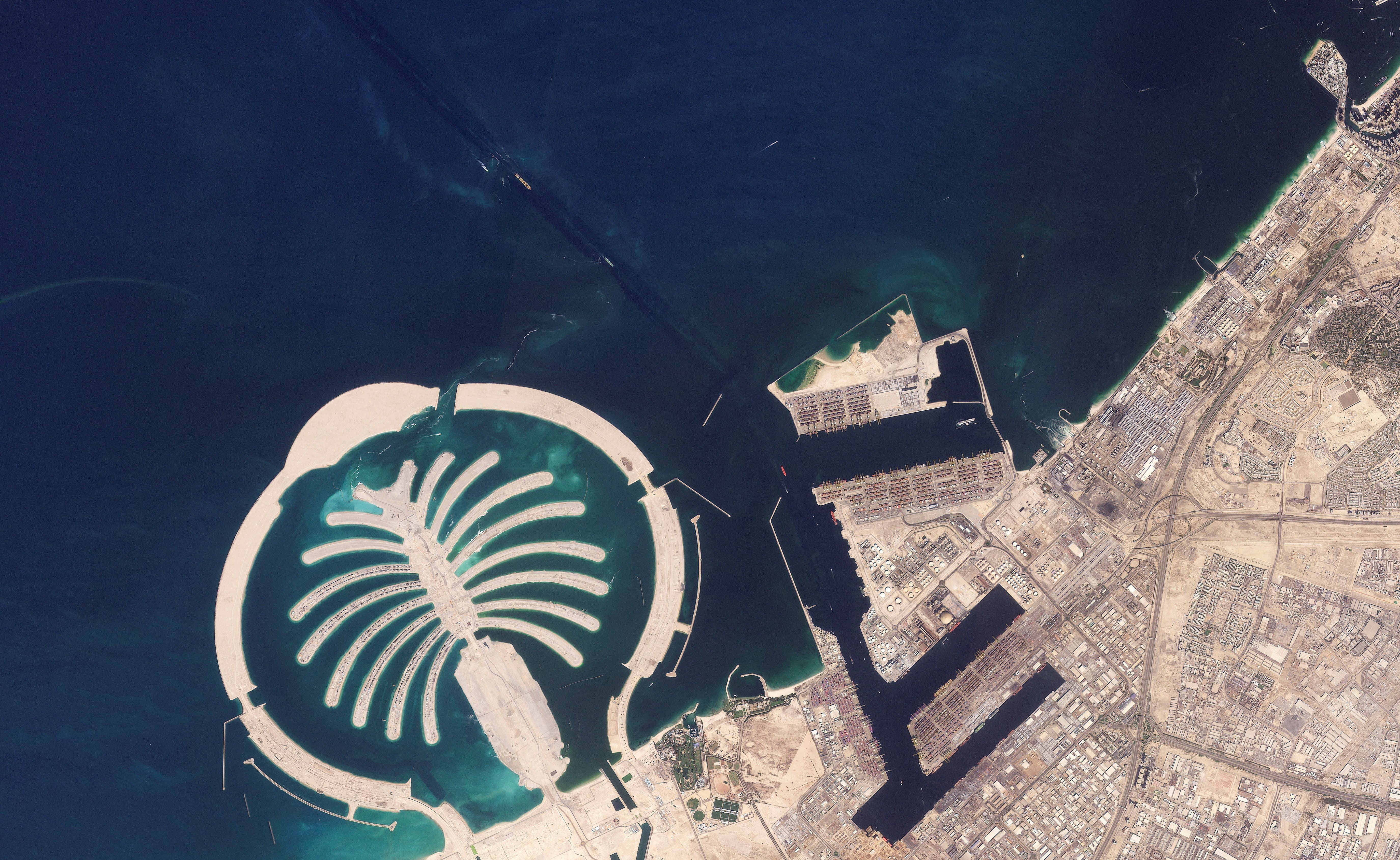 Satellite image of Jebel Ali port in Dubai