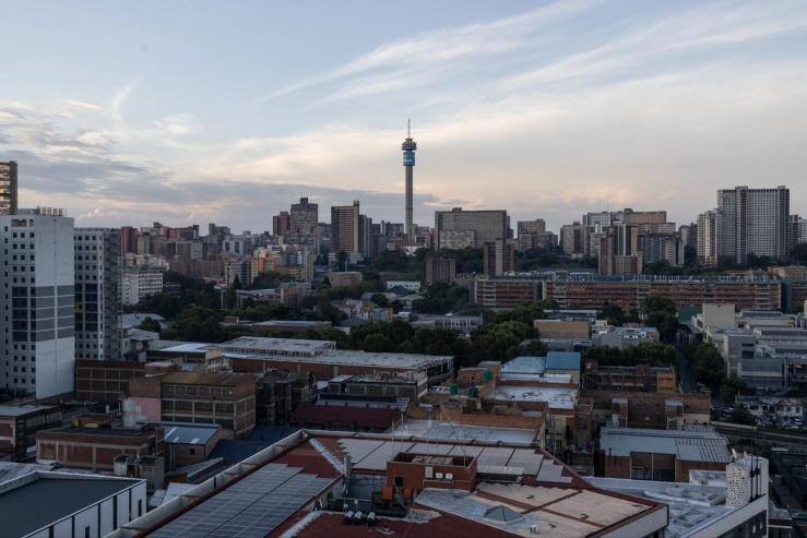 Johannesburg skyline.