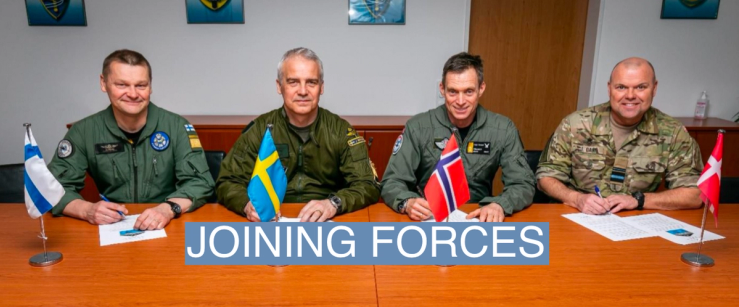 Major Generals Juha-Pekka Keränen, Jonas Wikman, Rolf Folland, and Jan Dam.