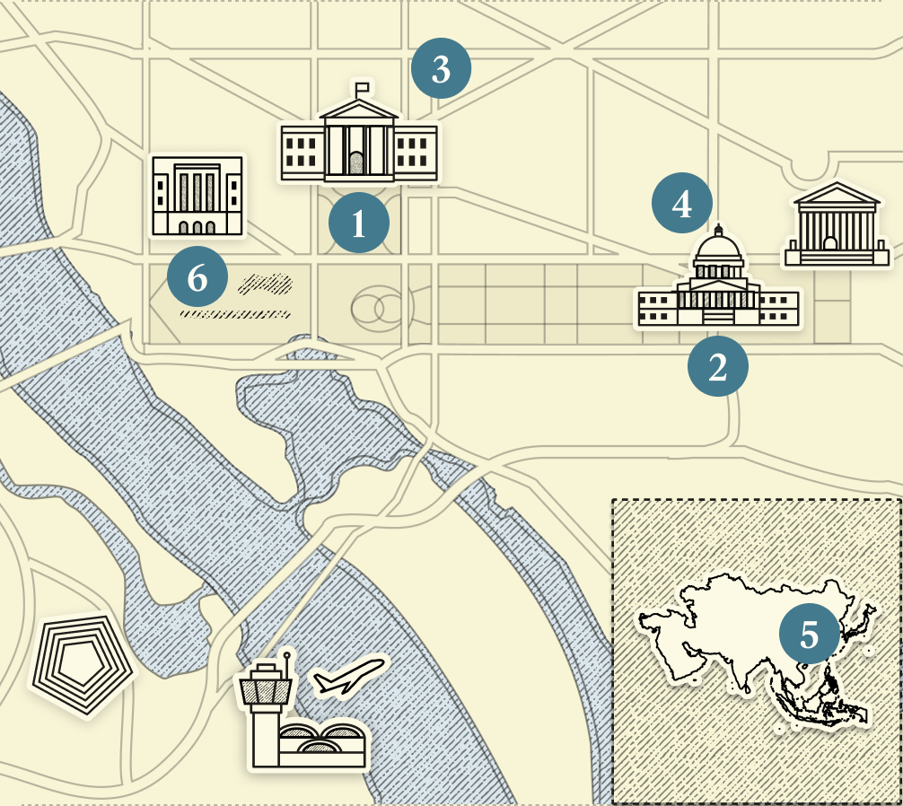 A numbered map of DC.
