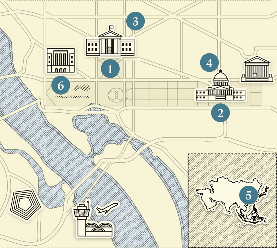A numbered map of DC.