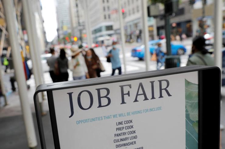 A job fair sign