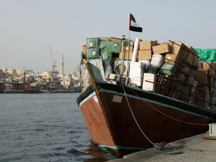 A dhow ship in Dubai, United Arab Emirates.