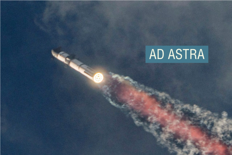 SpaceX’s Starship spacecraft during a launch.